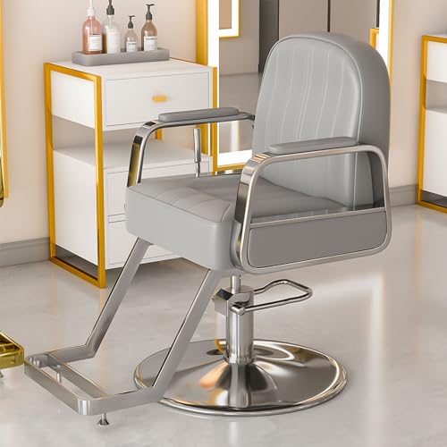 Poltrona da barbiere ergonomica: progettata per il tuo comfort, questa poltrona da salone presenta uno schienale alto, un ampio sedile e comodi braccioli e poggiapiedi per fornire un eccellente supporto a tutto il corpo.