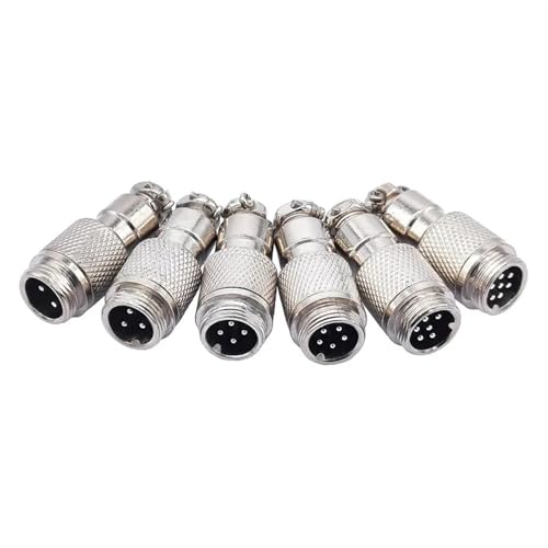 Conector de aviación GX12 macho de 4 pines con chasis metálico y pines de alta conductividad 3