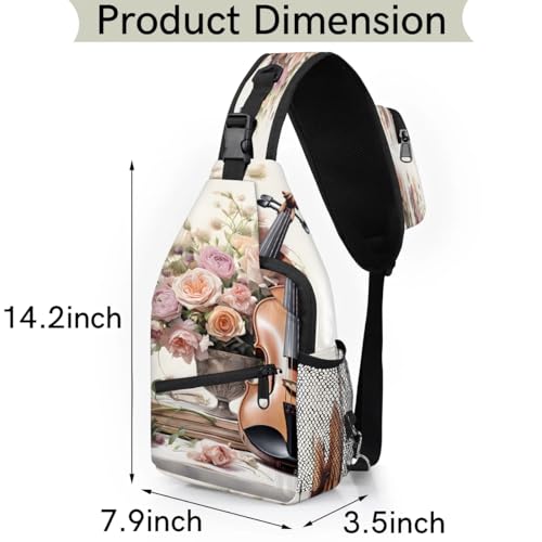 Sling bag para hombre y mujer con diseño floral miniatura 2