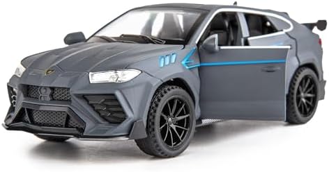 WAKAKAC Compatible for 1/32 Lambo Urus Model Car Diecast Collectible Pull Back Toy Car with Light and Sound Toy Vehicle for 3+ Year Old Kids Boys Gift Gray
