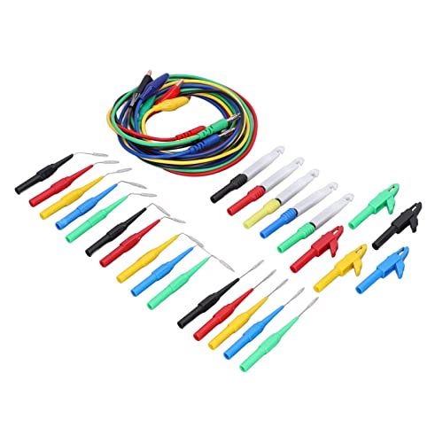 Image of Banana Plug Test s Kit, Versatile Back Probe Diagnostic Set for car Repair Circuit Testing PVC Copper PA 4mm 31pcs red Black Yellow Blue Green