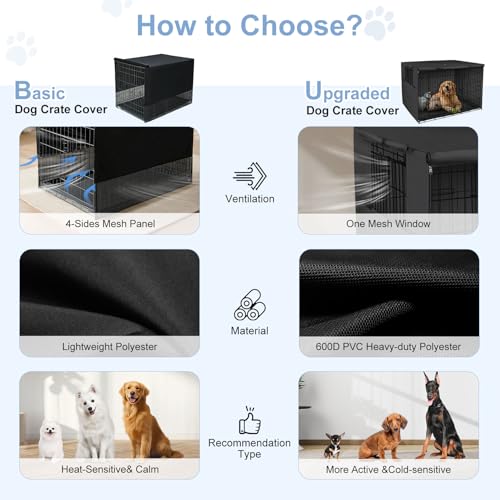 Explore Land Breathable Dog Crate Cover - 4 Sides Mesh Ventilation, Basic Pet Kennel Cover, All Sides Open, Universal Fit for 1 2 3 Doors 24 inches Wire Dog Crate - Image 6
