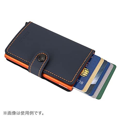Image of SECRID - Men's Mini wallet Genuine Matte Leather With RFID Safe Card Case for max 12 cards (Night Blue & Orange), Small