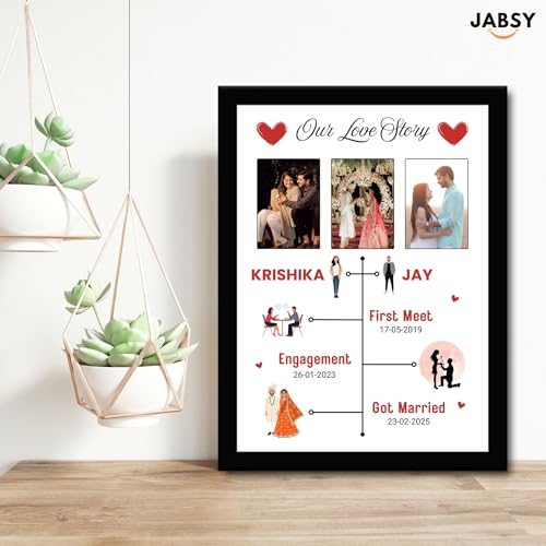 Image of JABSY Personalised Gift Frame for Husband, Useful Unique Wedding Anniversary Birthday Gifts Ideas, Photo Frame