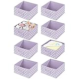 mDesign Soft Fabric Closet Storage Organizer Bin Box - Front Handle, for Cube Furniture Shelving...