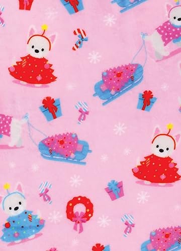 Image of iscream Big Girls Silky Soft Plush Fun Print Fleece Pants - Sweet Holiday Collection