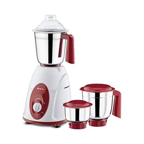 Bajaj Classic 750-Watt Mixer Grinder with 3 Jars (White and Maroon) Cover