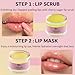 DISURI Beauty Lip Mask and Lip Scrub Set - Moisturizing Lip Scrub for Exfoliating and Smoothing Lips, Cruelty-free - Improves Texture, Hydrates, and Softens Chapped, Dark Lips Skin - (Vanilla)