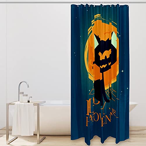 Rideau de douche imperméable pour éviter les éclaboussures motif chat - 3