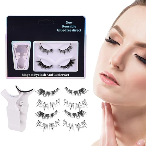 Magnetic Rush | 2 pares de racimos naturales sin pegamento | Rush magnético | Principiantes mujeres viajes negocios viajes hogar belleza volumen para esposa, hermana, hija, amiga