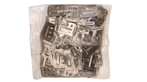 Image of Stainless Steel Louver Clips for PVC Wall Panels | Interlocking Mounting Brackets for Furniture & Interior Panel Fixing | Silver Finish | Pack of 100