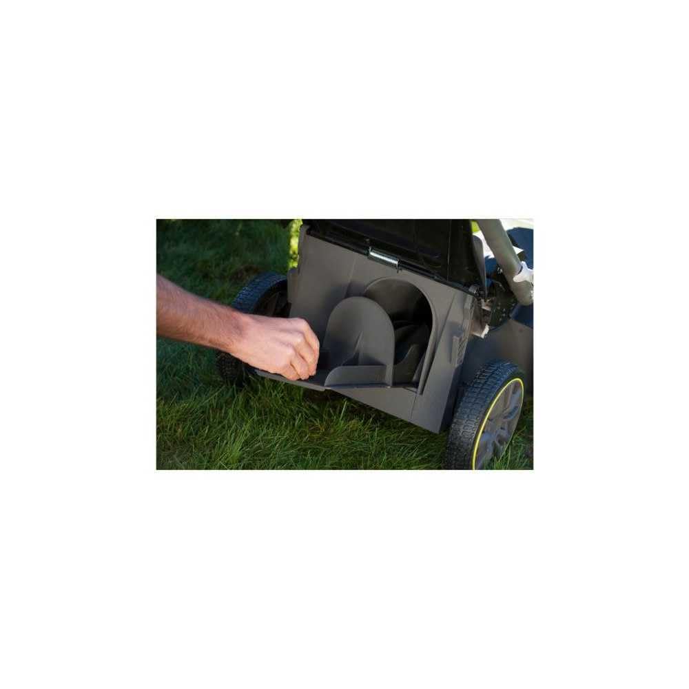 Tondeuse poussée RYOBI 36V RLM36X41H50G - Largeur de Coupe 40cm, Batterie 5,0Ah Incluse, bac de 45L, réglage de Hauteur de Coupe 20-70mm, idéal pour pelouses jusqu'à 550m².