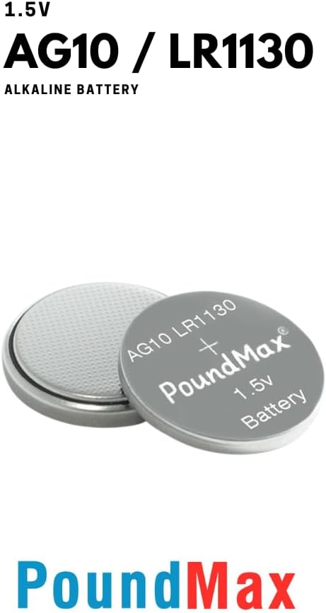 PoundMax AG10 LR1130 Batteries 1.5 Alkaline Button Battery Combo Pack - 10 Count