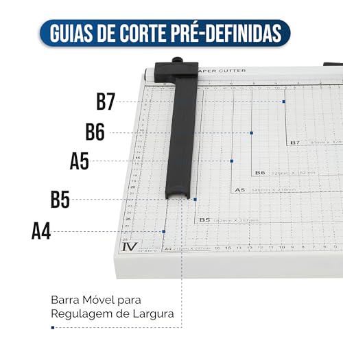 HOLTTER Guilhotina Papel A4 Com 30 Cm Para Até 10 Folhas Com Trava Cortador de Papel Mesa Manual Com
