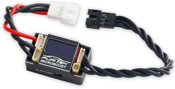 FURITEK MICROBOOST 2S Lipo 25A/50A Brushless Sensored/Sensorless ESC w/LCD Display Designed for Micro Car 1/24, 1/27, 1/28 2WD or AWD or RWD RC Drift/Race Car (HELIDIRECT) (Red (FUR-2601))