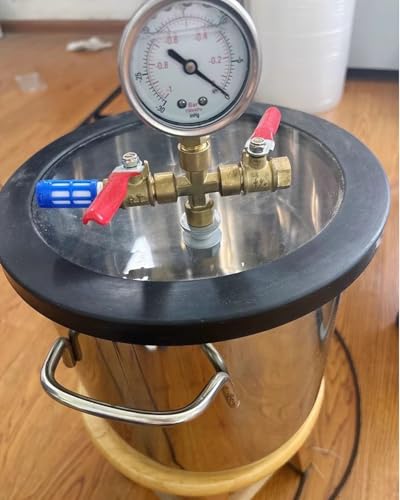Oracra Vacuum Chamber 9/12/18/27 L Vacuum Chamber for Stabilizing, Portable Eepoxy Resin Degassing Pressure Pot with Handle, Small Chamber Sealer for Casting, Vacuum Tank(5 Gallon/18L)