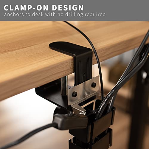 Vivo Clamp-On Vertebrae Cable Management Kit, Height Adjustable Desk Quad Entry Wire Organizer, Black, Desk-Ac01P-B #TOP1
