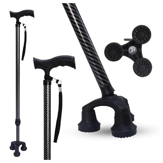 Carbon Fiber Tripod Walking Cane for Stability