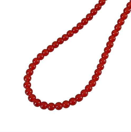 Chinese Style Red Jade Necklace, Luxurious Hetian Jade and Ruby Pendant Necklace for Women, Elegant Collarbone Chain, 4MM