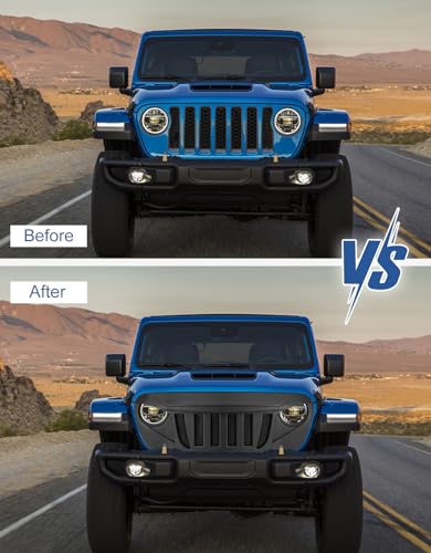 Image of SUNPIE Front Grille Assembly Compatible with Jeep Wrangler JL& Truck JT