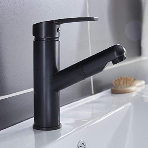 Mitigeur chaud et froid cascade noire en laiton pour vasque haut de gamme