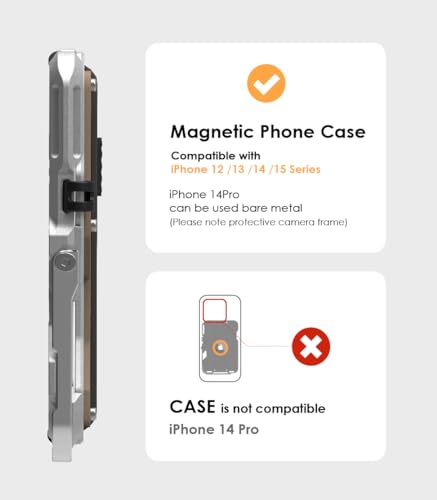 Aulumu G03 Leather Metal Card Case-[Compatible with MagSafe] Multi Function - Mobile Phone Stand/Grip - Bottle Opener 丨RFID Shielding