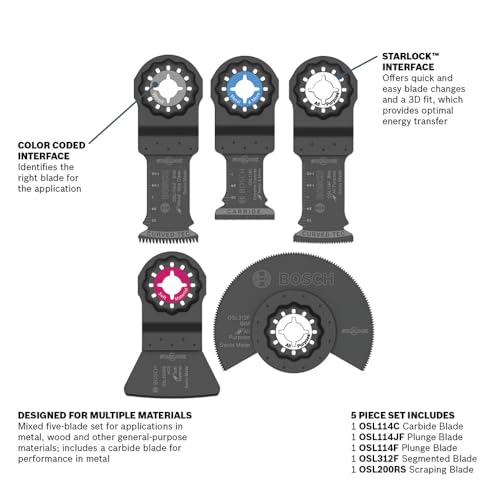 Image of Bosch OSL005C 5 pc. Starlock Oscillating Multi-Tool Accessory Blade Set