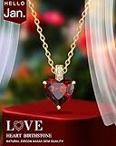 MIDDLUX Genuine Birthstone Necklace for Women, Heart Love Necklace, Birthday Gifts for Her, 16 + 2", Suitable for all women wearing, Stone, No Gemstone - Image 5