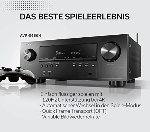 Denon AVR-S960H 7.2-Kanal AV-Receiver mit HiFi-Verstärker und Alexa