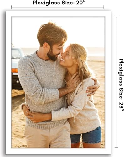 Americanflat 20x28 Picture Frame with Polished Plexiglass - White Picture Frame - Wide Photo Frames Made of Engineered Wood for Vertical or Horizontal Wall Display - Epic Collection - White
