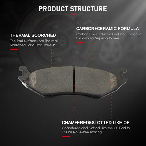 Image of cciyu D898 Rear Ceramic Disc Brake Pads Kit For Dodge For Durango 2004-2006,For Dodge For Ram 1500 2002-2006