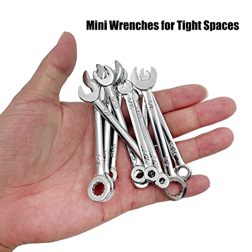 Qyqrqf Mini Wrench Set Open End Wrench Ignition Wrench Sets With Chain Ring British Type Wrenches (10Pcs) #TOP4