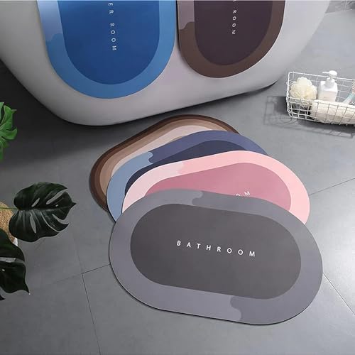 Image of Soft Silicone Super Absorbent (40x60) Bath Mat Anti Skid Quick Drying Bathroom & Water Absorbent Carpets Kitchen Entrance Door Mats (Multi Color) (3)