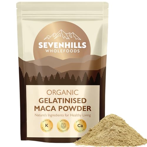 Sevenhills Wholefoods Organic Gelatinised Maca Powder 400g | Four Roots - Yellow, Red, Purple, and Black | Peruvian | Certified Organic | GMO-Free | Gluten-Free
