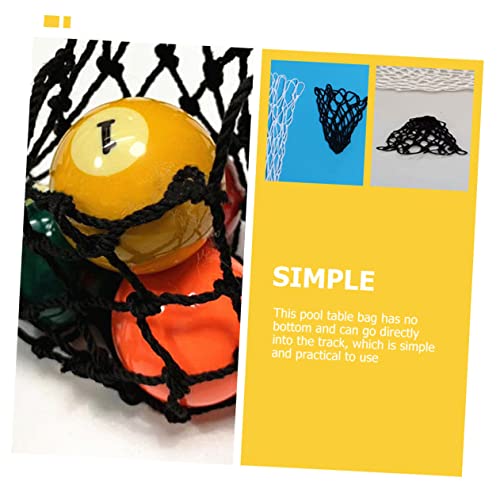 Besportble 6Pcs Billiard Net Bag Snooker Table Black Mesh Bags Green Accessories Billiard Net Bags Billiard Drop Pocket Bumper Pool Pockets Billiard Net Pockets Cotton Billiard Net Bag Black #TOP1