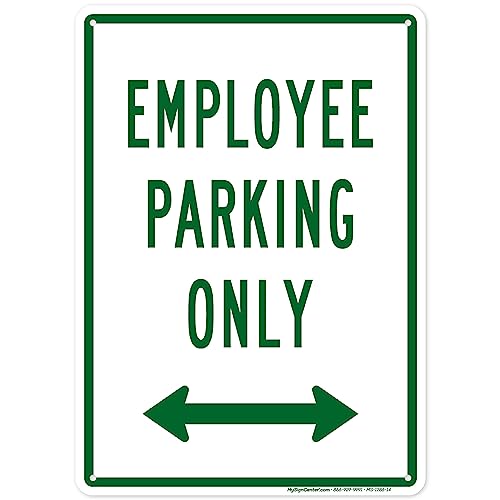 Employee Parking Only Sign, 10x14 Inches, 55 mil thick HDPE (high density polyethylene), Made in USA by My Sign Center