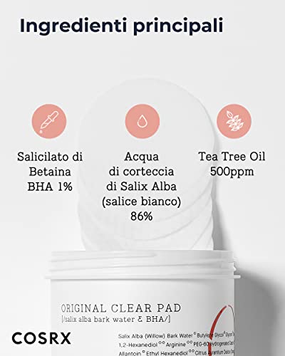 COSRX One Step Original Clear Pad 70 Pads | Exfoliating Peeling Toner Wattepads mit BHA für Resurfacing Exfoliate Verkleinern Poren Blackheads Mitessern - Image 5