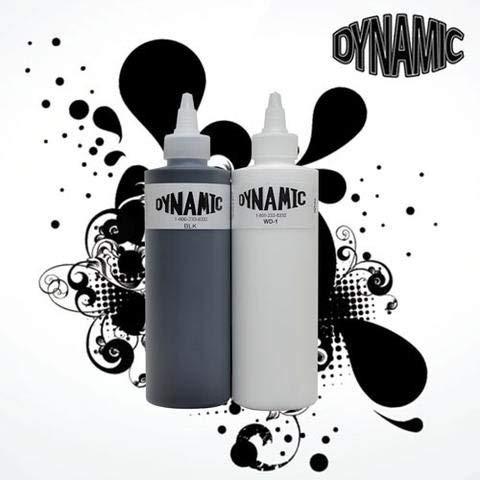 8 oz Dynamic Black & 8 oz Dynamic White Combo Tattoo Ink With Free After inked Pillow Pack