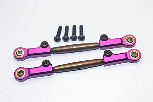 HPI Bullet Nitro 3.0 Upgrade Parts Spring Steel Front Adjustable Tie Rod With Aluminum Ends (4mm Anti Cross-Thread, To Extend 73mm-80mm) - 1Pr Set Purple