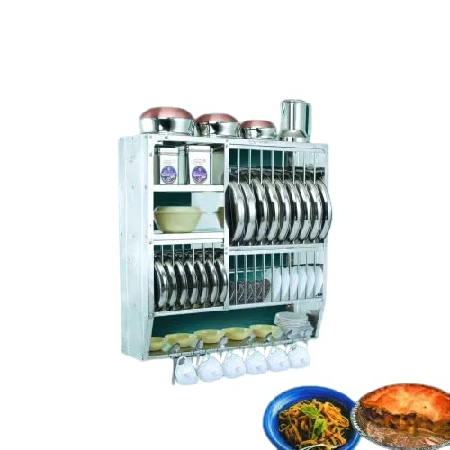 Quench Steel Kitchen Stand Wall Mounted Dish Rack ( 39×36) , Stainless