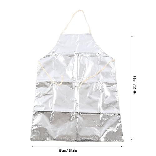Hilitand Heat Apron, Aluminum Foil High Temperature Working Labor Apron 1000°C Fireproof Insulation