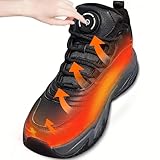Heated Shoes for Men Rechargeable, Heating Sneakers for Women, 4000mAh Electric Self Heating Shoes Up to 20 H, Camping Foot Warmers for Outdoors Work Fishing Hunting Skiing Cycling (Black, 7)