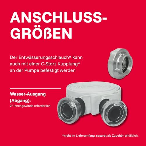 T.I.P. Schmutzwasser Tauchpumpe - Baupumpe Edelstahl (30.000 l/h Fördermenge, 13m Förderhöhe, 1,3bar Druck, 1.800W, 45mm Korngröße, Waschlauge, heißes Wasser bis 95°C) Extrema 500/13 IX, 30171