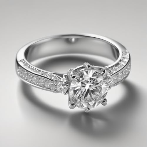 KECHO 10K/14K/18K Gold IGI Certified Personalized Round Cut Ring Lab Grown Diamond Cut in Silver, Gold, White Gold 1-3 Carat D Color-VVS Clarity for Women2