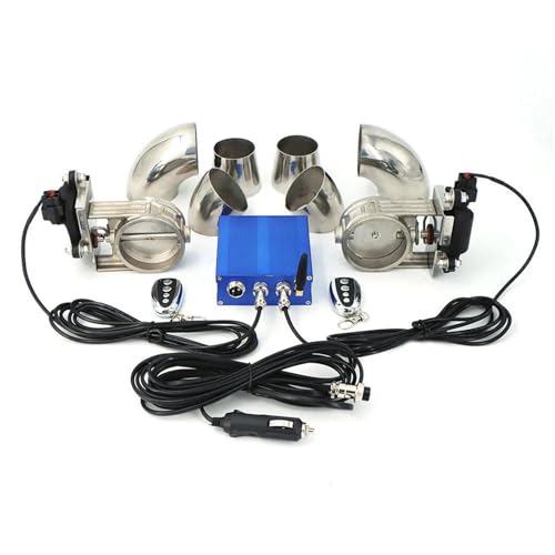 Escape de coche con válvula de control doble y corte por mando remoto para tubos de 76mm y 2.5"