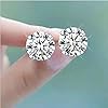SQAQS Sterling Silver Stud Earrings, 1 Pair 6mm Cubic Zirconia Studs, Hypoallergenic, Sleep Cartilage, Gifts for Men & Women, White #4