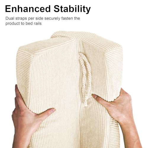 Image of AEOCOO Bed Bumpers for Toddlers, Size 3 Ft, Toddler Bed Rail Bumper Protector for Loft Beds & Bunk Beds, Bed Rail Height Extender Bed Guardrail, Anti-Bump | Fall Prevention, Beige