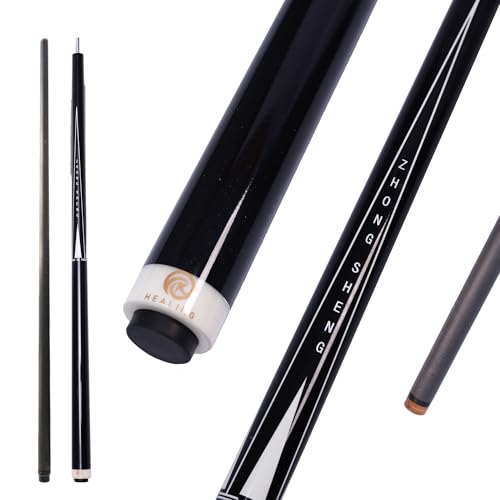 OKHEALING Professional T700 Carbon Fibre Billardqueue, Länge 147 cm, Kopfdurchmesser 12,4 mm, 8 Edelstahlzähne, 1/2-Shot Queue, für 8 und 9 Schwarze Kugeln OKHEALING Professional T700 Carbon Fibre Billardqueue, Länge 147 cm, Kopfdurchmesser 12,4 mm, 8 Edelstahlzähne, 1/2-Shot Queue, für 8 und 9 Schwarze Kugeln