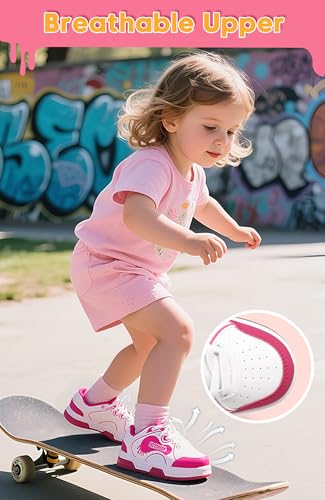 SKYWHEEL Little/Big Kids Light Up Shoes Control with Button Lightweight Fashion Sneakers Size 11C-3C4