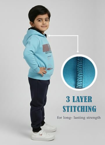 Image of Pure Cotton Full Sleeves Winter Hoodie Sweatshirt and Full Pant Set For Boys Kids